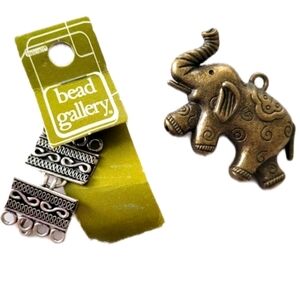 Bundle Lot Copper Plated Elephant Pendant Clasp Set of 2